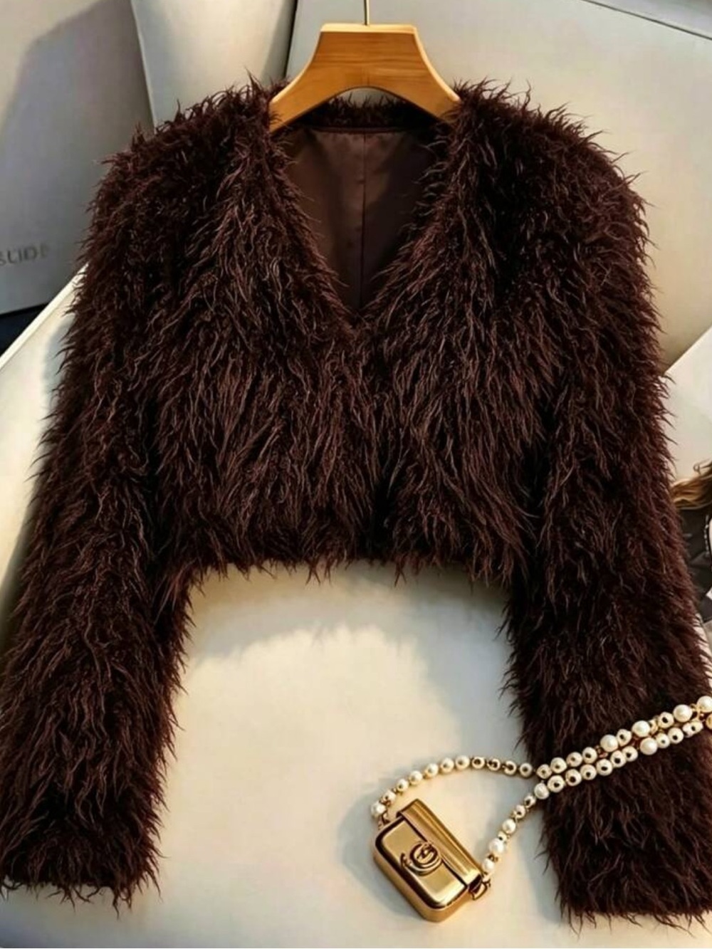 Women's Solid Color Long Sleeve Loose Fashion Faux Fur Coat